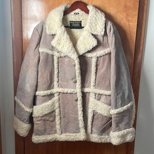 Genuine leather shearling coat